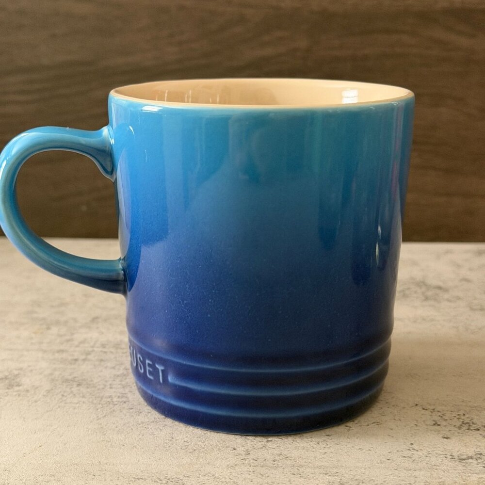 Le Creuset Ombre Blue 12 oz. Stoneware Coffee Tea Cocoa Mug